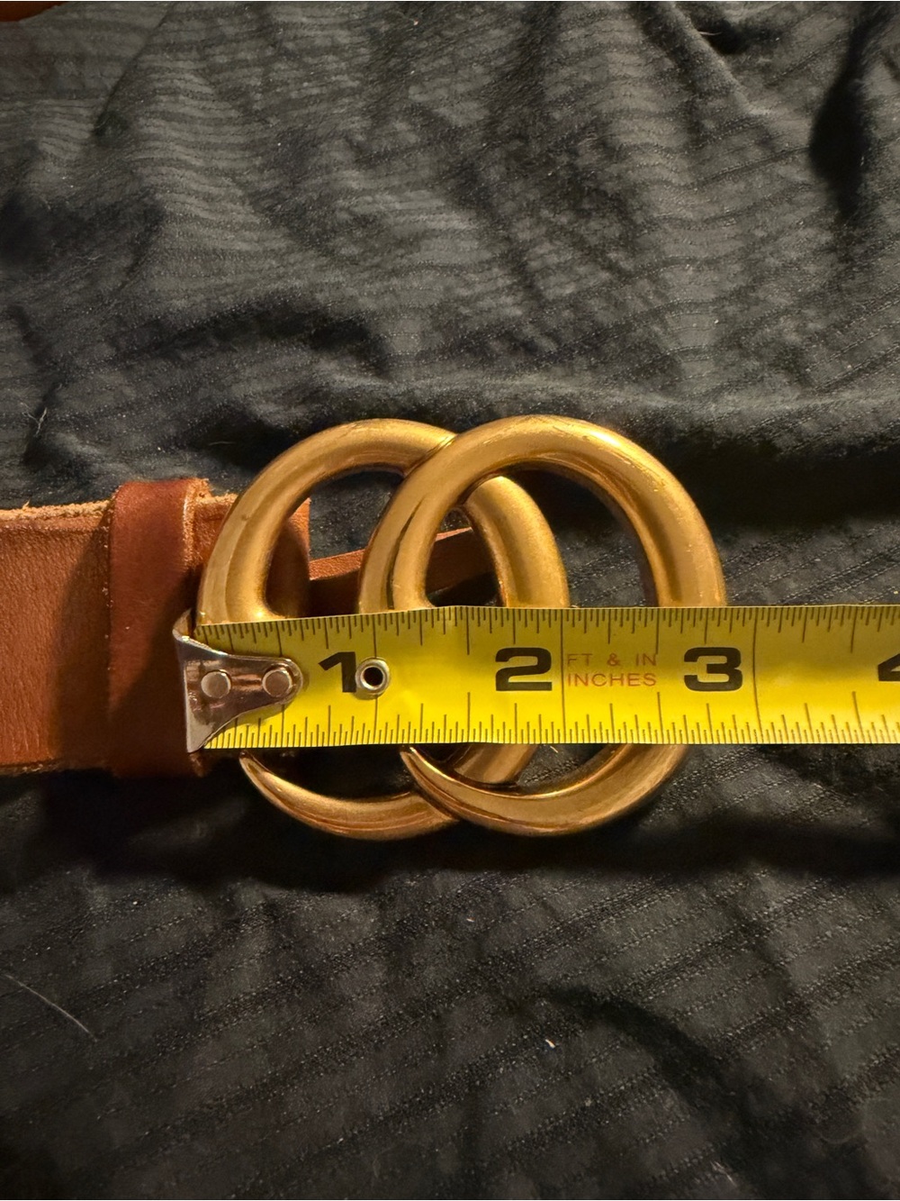 Gucci Suede Belt in Cognac with Gold Double-G Buckle - Picture 10 of 15